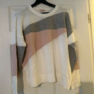 Andres white, pink and grey sweater